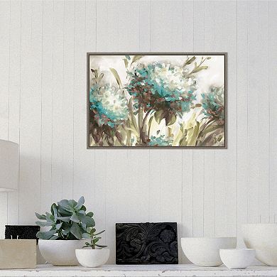 Amanti Art Hydrangea Field Neutral Framed Canvas Print