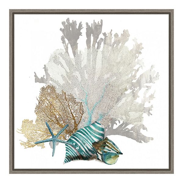 Amanti Art Coral Framed Canvas Wall Art