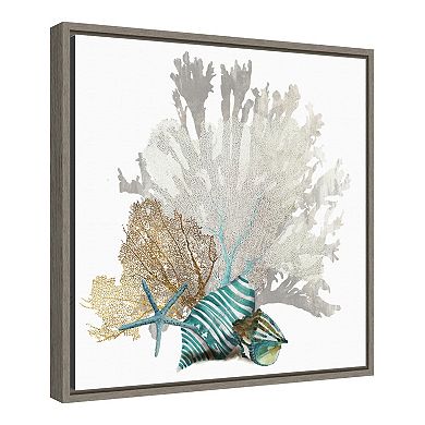 Amanti Art Coral Framed Canvas Wall Art