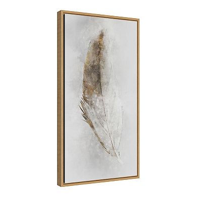 Amanti Art Golden Feather II Framed Canvas Print