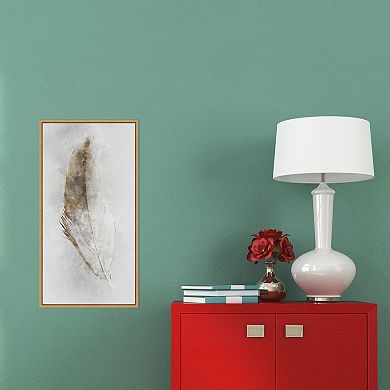 Amanti Art Golden Feather II Framed Canvas Print