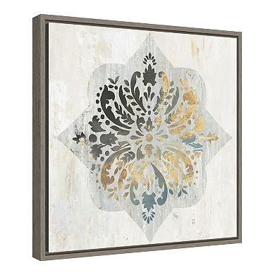 Amanti Art 'Blue Medallion' Framed Canvas Wall Art