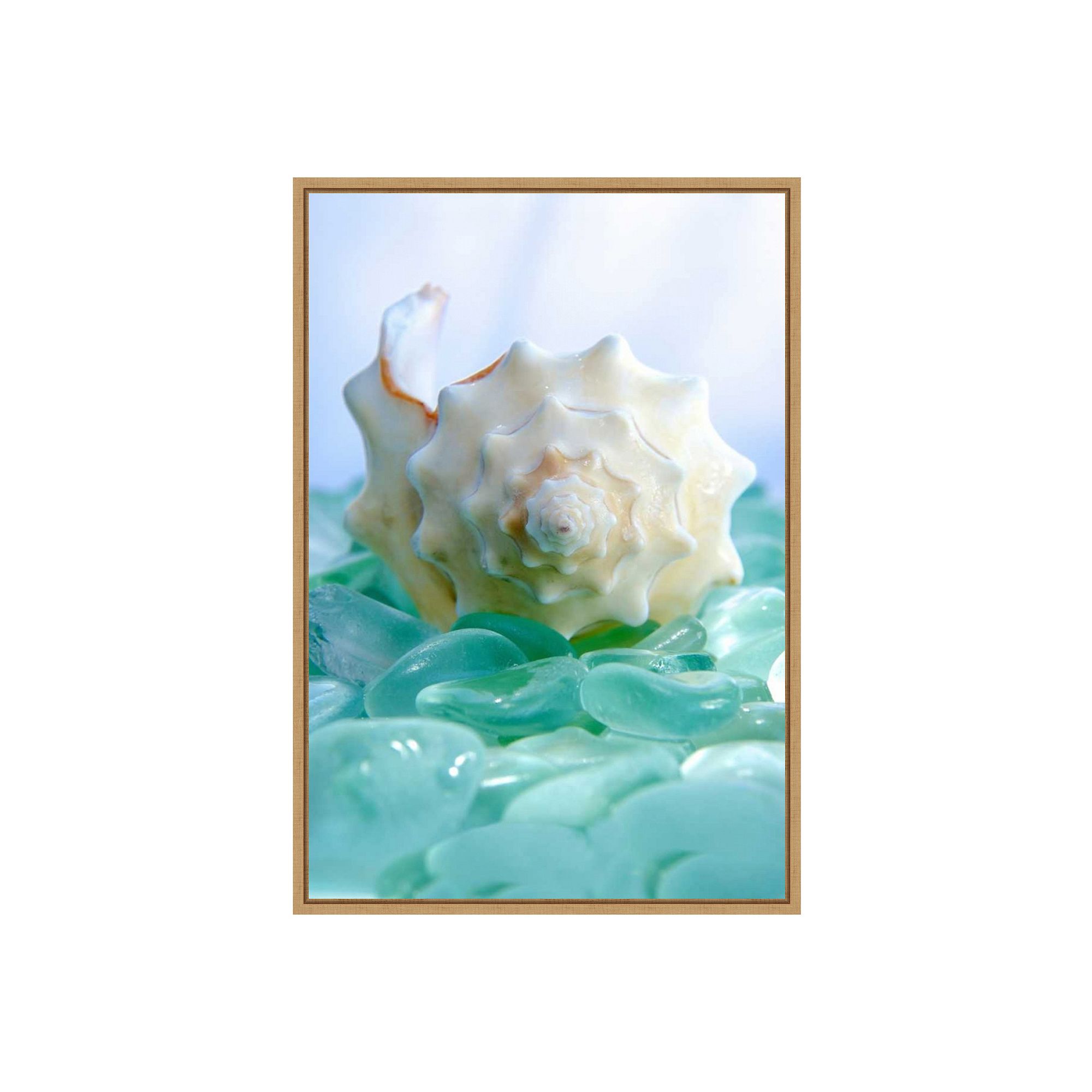 Amanti Art Crystal Harbor 24 Framed Canvas Wall Art, Brown