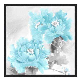 Amanti Art 'Flower Bloom in Aqua II' Framed Canvas Wall Art