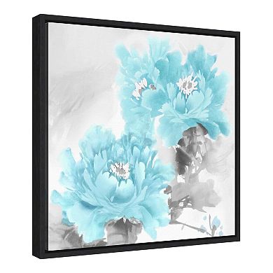 Amanti Art 'Flower Bloom in Aqua II' Framed Canvas Wall Art