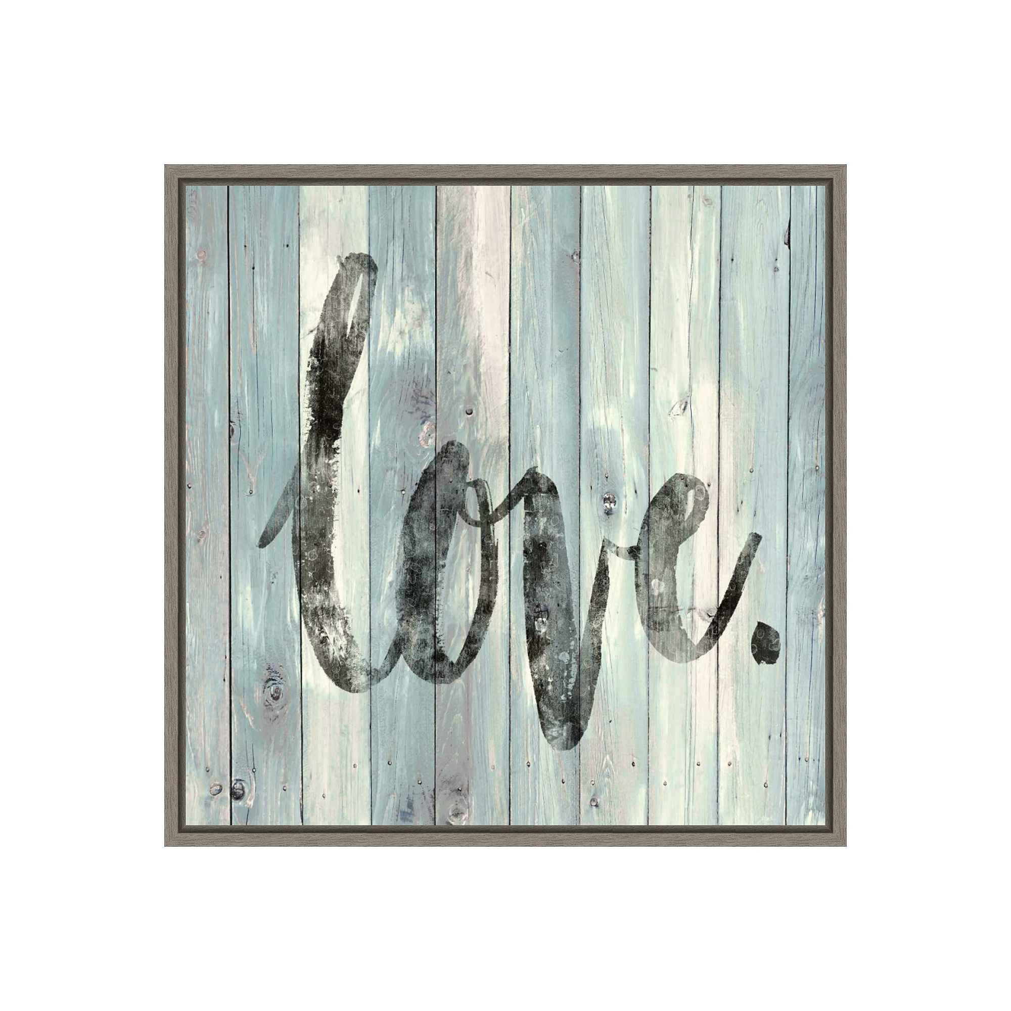 Amanti Art Love Framed Canvas Wall Art, Gray