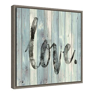 Amanti Art "Love" Framed Canvas Wall Art