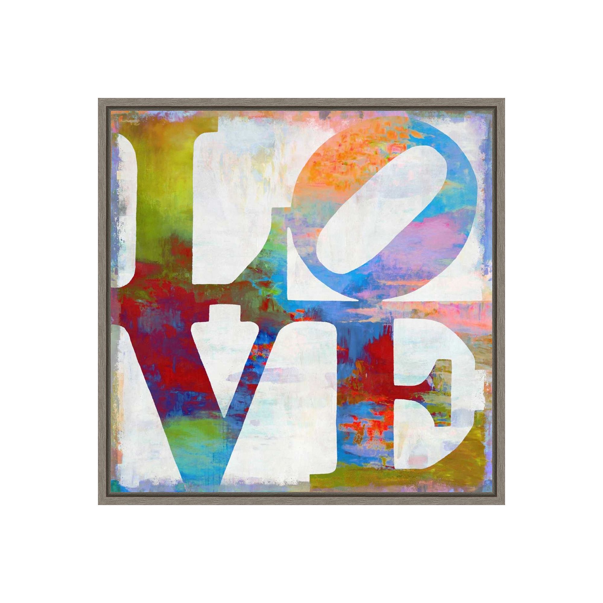 Amanti Art Love In Color Framed Canvas Wall Art, Gray