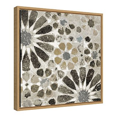 Amanti Art 'Alhambra Tile II Neutral' Framed Canvas Wall Art