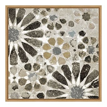 Amanti Art 'Alhambra Tile II Neutral' Framed Canvas Wall Art