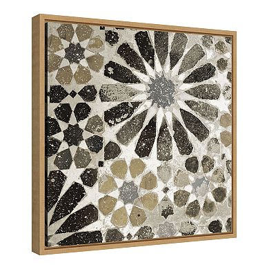 Amanti Art 'Alhambra Tile III Neutral' Framed Canvas Wall Art