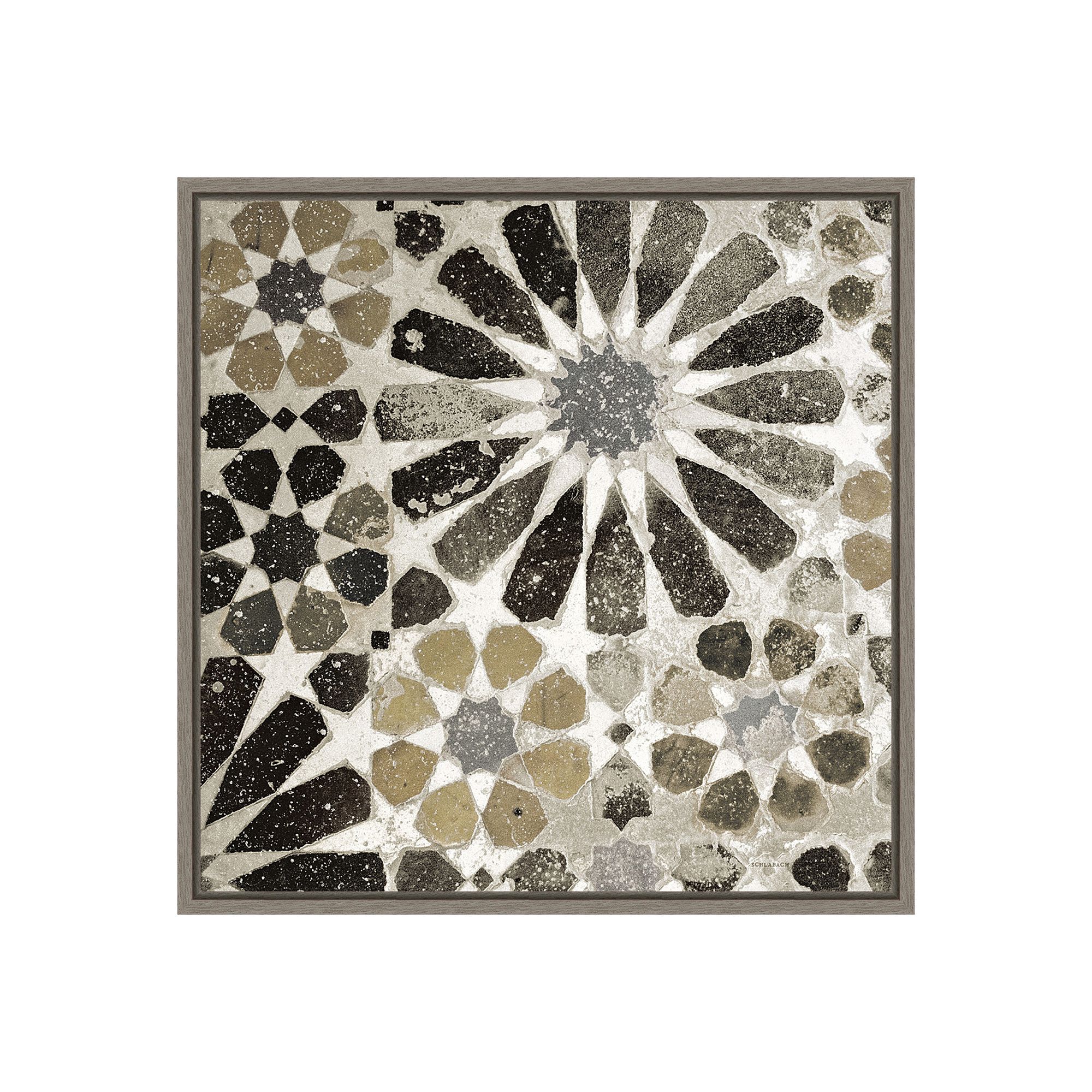 Amanti Art Alhambra Tile III Neutral Framed Canvas Wall Art, Gray