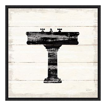 Amanti Art 'Shiplap Bath II' Framed Canvas Wall Art