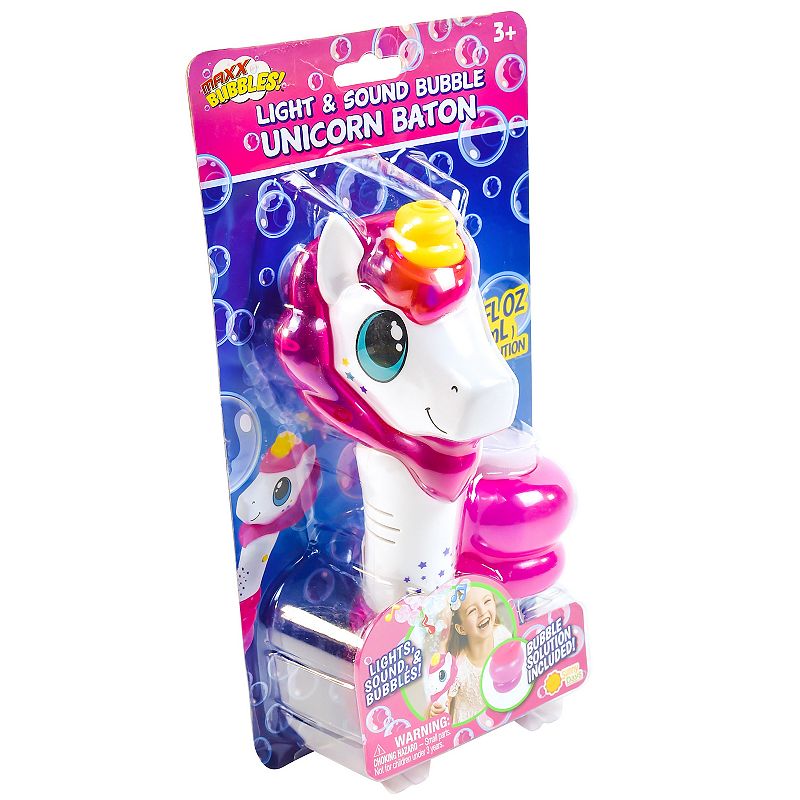 Maxx Bubbles Light & Sound Bubble Baton Unicorn, Multicolor