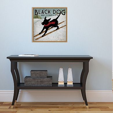 Amanti Art "Black Dog Ski Co" Framed Canvas Wall Art