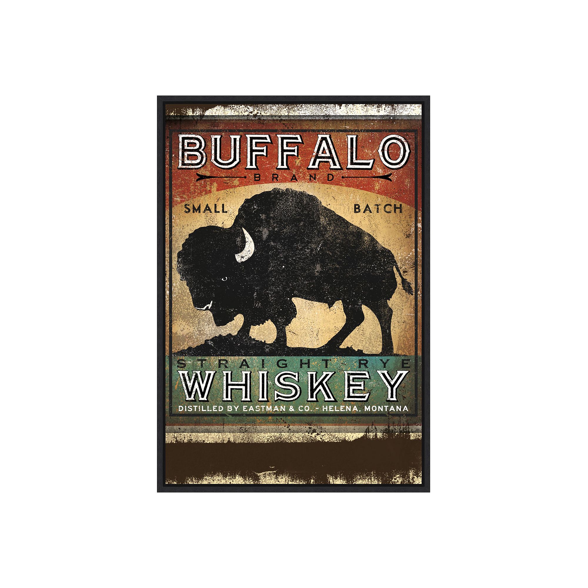 Amanti Art Buffalo Whiskey Framed Canvas Print, Black
