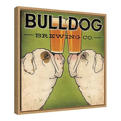 Amanti Art Bulldog Brewing Framed Canvas Print