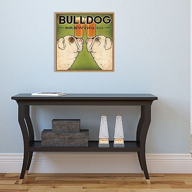 Amanti Art Bulldog Brewing Framed Canvas Print