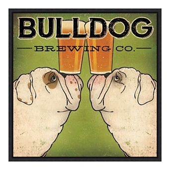Amanti Art Bulldog Brewing Framed Canvas Print