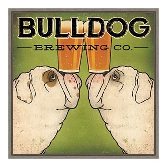 Amanti Art Bulldog Brewing Framed Canvas Print