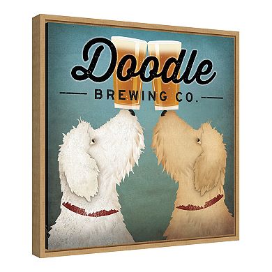 Amanti Art Doodle Beer Double Framed Canvas Print