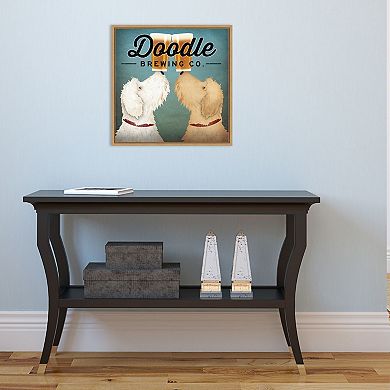 Amanti Art Doodle Beer Double Framed Canvas Print