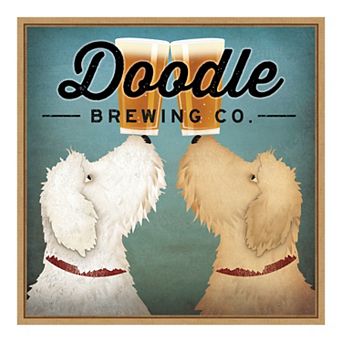 Amanti Art Doodle Beer Double Framed Canvas Print