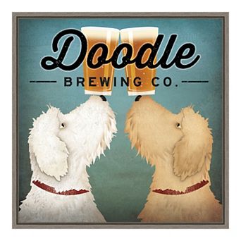 Amanti Art Doodle Beer Double Framed Canvas Print
