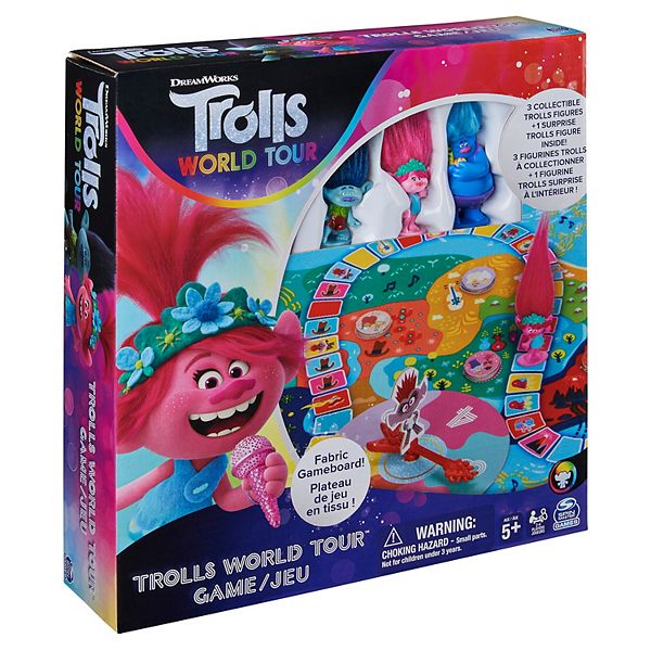 Trolls World Tour Board Game 4 Collectible Figures By Spin Master 