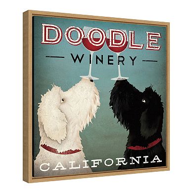 Amanti Art 'Doodle Wine' Framed Canvas Wall Art