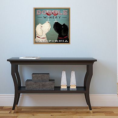 Amanti Art 'Doodle Wine' Framed Canvas Wall Art