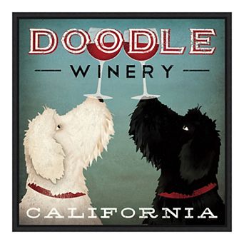 Amanti Art 'Doodle Wine' Framed Canvas Wall Art