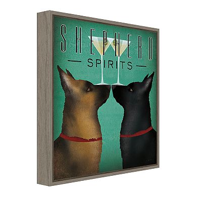 Amanti Art 'Double Shepherd Martini' Framed Canvas Wall Art