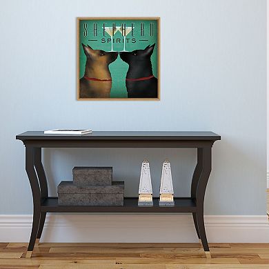 Amanti Art 'Double Shepherd Martini' Framed Canvas Wall Art