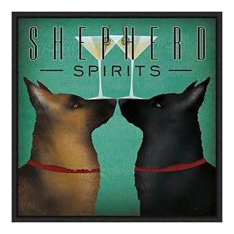 Amanti Art 'Double Shepherd Martini' Framed Canvas Wall Art