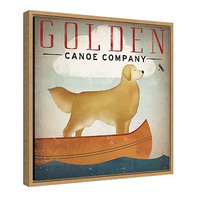 Amanti Art Golden Dog Canoe Co Framed Canvas Print