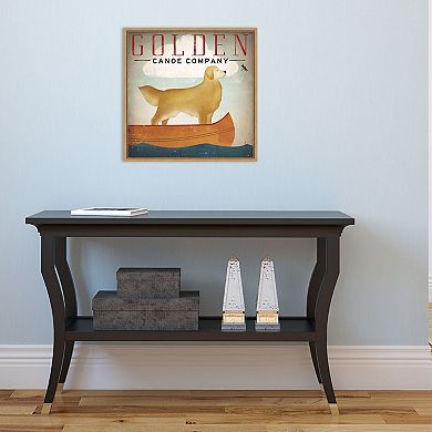 Amanti Art Golden Dog Canoe Co Framed Canvas Print