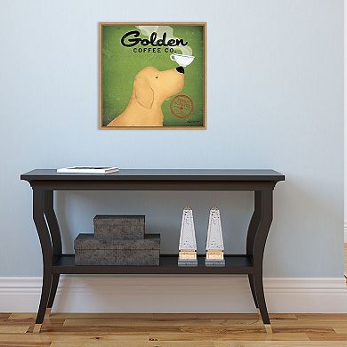 Amanti Art "Golden Dog Coffee Co" Framed Canvas Wall Art