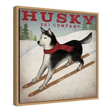 Amanti Art Husky Ski Co Framed Canvas Print