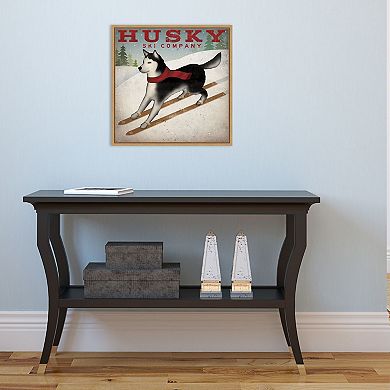 Amanti Art Husky Ski Co Framed Canvas Print