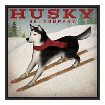 Amanti Art Husky Ski Co Framed Canvas Print