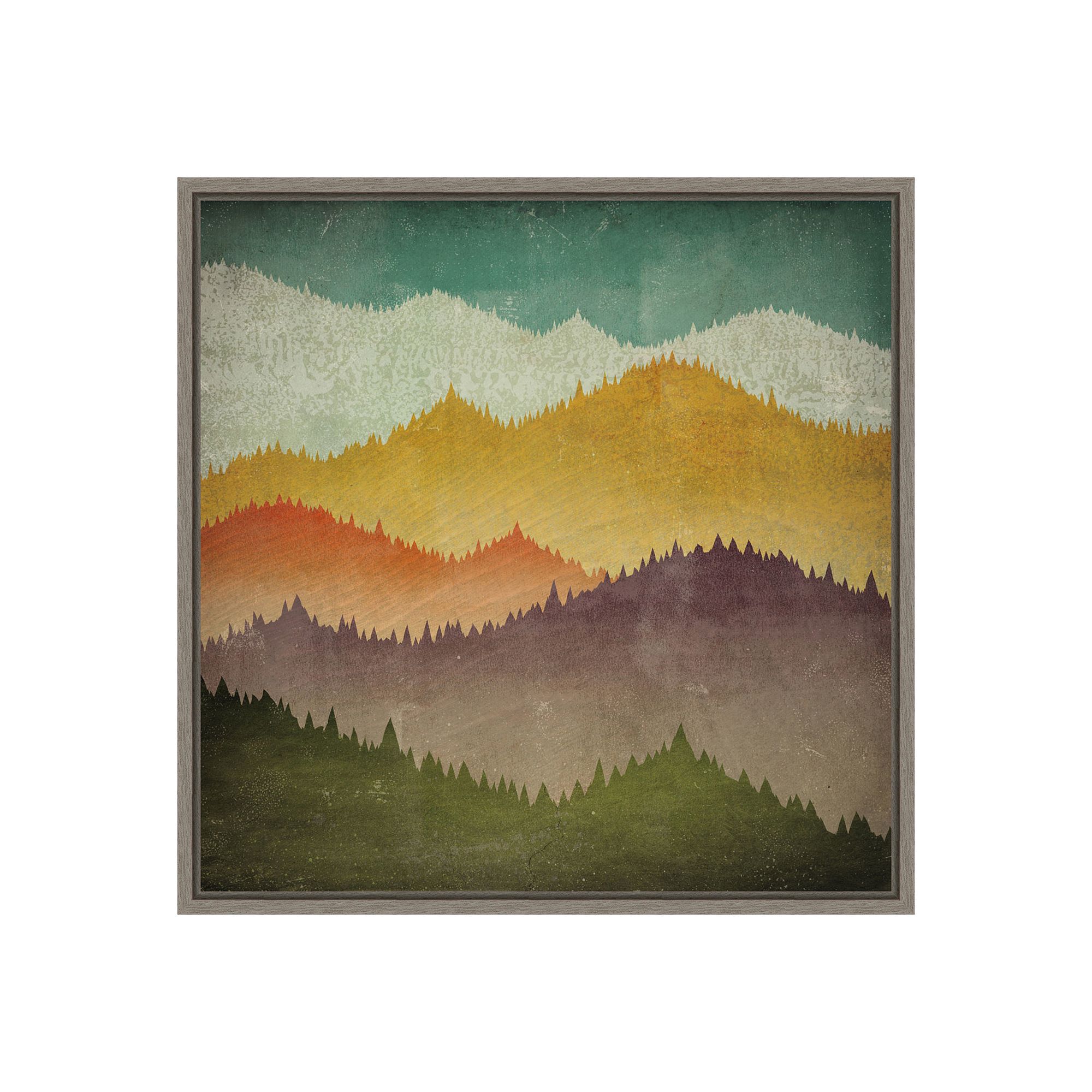 Amanti Art Mountain View Framed Canvas Print, Gray