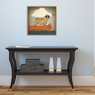 Amanti Art Pug Canoe Co Framed Canvas Print