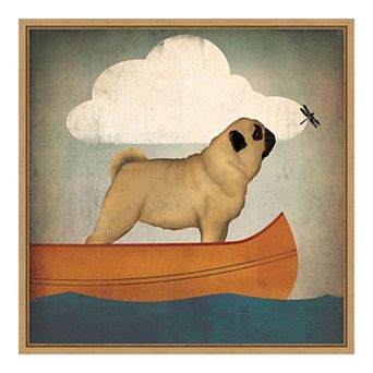 Amanti Art Pug Canoe Co Framed Canvas Print