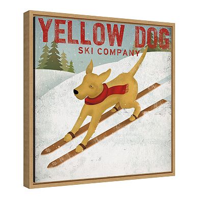 Amanti Art Yellow Dog Ski Co Framed Canvas Print