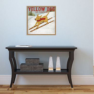 Amanti Art Yellow Dog Ski Co Framed Canvas Print
