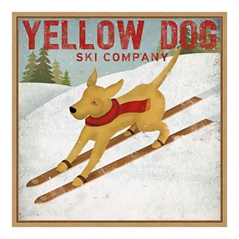 Amanti Art Yellow Dog Ski Co Framed Canvas Print