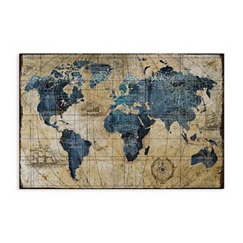 Stupell Home Decor Vintage Abstract World Map Canvas Wall Art