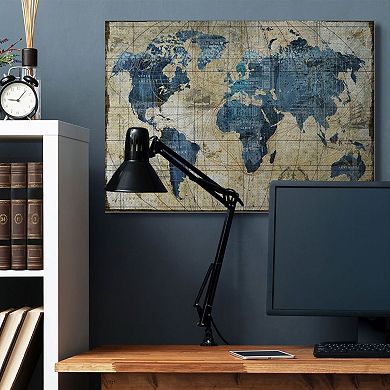 Stupell Home Decor Vintage Abstract World Map Canvas Wall Art