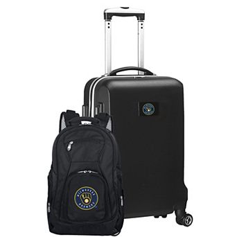 Milwaukee Brewers Deluxe Wheeled Carry-On Luggage & Backpack Set